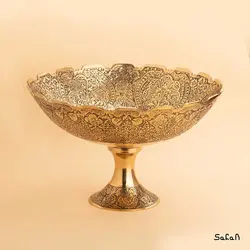 میوه خوری برنجی هندی طلایی مدل کنگره