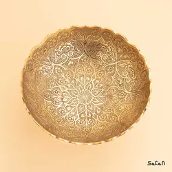 آجیل خوری پایه دار برنجی طلایی دورو مدل هاچ