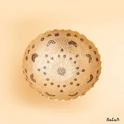آجیل خوری پایه دار برنجی طلایی دورو مدل هاچ