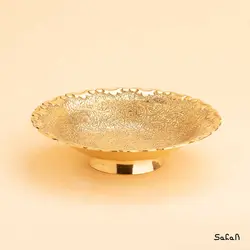 شیرینی خوری برنجی طلایی مدل آلاله