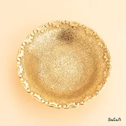 شیرینی خوری برنجی طلایی مدل آلاله