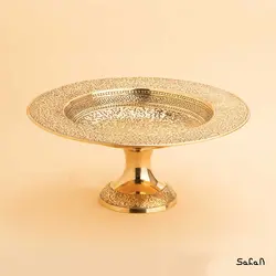 شیرینی خوری برنجی طلایی پایه دار مدل سبو