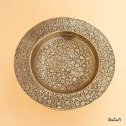 شیرینی خوری برنجی طلایی پایه دار مدل سبو