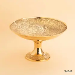 میوه خوری برنجی طلایی هندی پایه دار