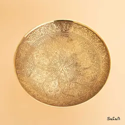 میوه خوری برنجی طلایی هندی پایه دار