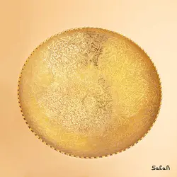 میوه خوری برنجی طلایی پایه دار دورو مدل گل دار