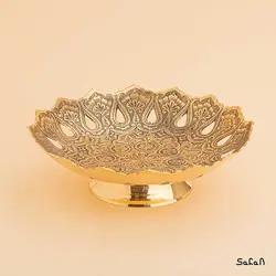 شیرینی خوری برنجی طلایی مشبک مدل اشک