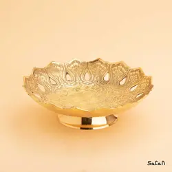 شیرینی خوری برنجی طلایی مشبک مدل اشک