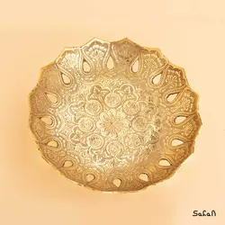 شیرینی خوری برنجی طلایی مشبک مدل اشک