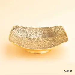 شیرینی خوری برنجی طلایی مدل افرا