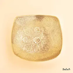 شیرینی خوری برنجی طلایی مدل افرا