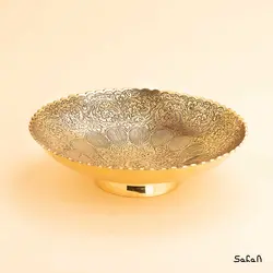 شیرینی خوری برنجی طلایی مدل لاله سرخ