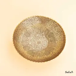 شیرینی خوری برنجی طلایی مدل لاله سرخ