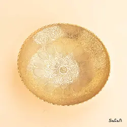 شیرینی خوری برنجی طلایی مدل لاله سرخ