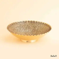 شیرینی خوری برنجی طلایی نیلوفر