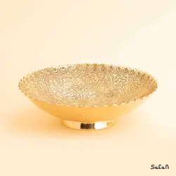 شیرینی خوری برنجی طلایی نیلوفر