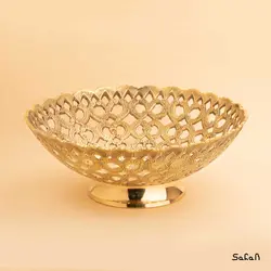 میوه خوری برنجی طلایی مشبک مدل سنبل