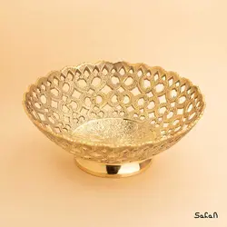 میوه خوری برنجی طلایی مشبک مدل سنبل