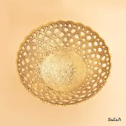 میوه خوری برنجی طلایی مشبک مدل سنبل