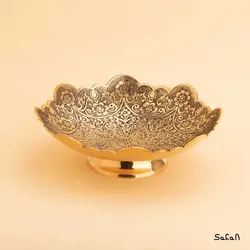 شیرینی خوری برنجی طلایی مدل آگرا