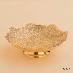 شیرینی خوری برنجی طلایی مدل آگرا