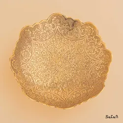 شیرینی خوری برنجی طلایی مدل آگرا