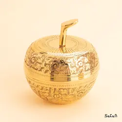 قندان برنجی طلایی مدل سیب سایز 2