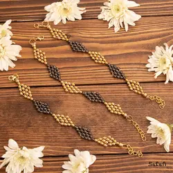 دستبند هندی برنجی طلایی منجوق