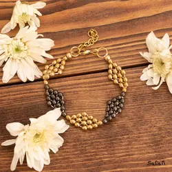 دستبند هندی برنجی طلایی منجوق