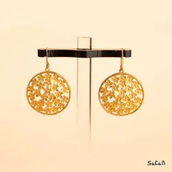 گوشواره برنجی رز پر