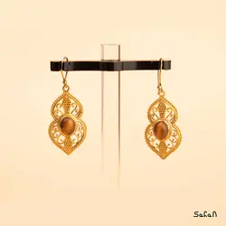 گوشواره برنجی هندی نگین دار