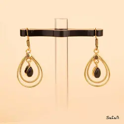 گوشواره هندی برنجی حلقه ایی مشکی