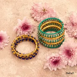 دستبند برنجی منجوق فنری