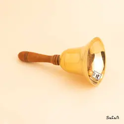 زنگوله برنجی و چوبی طلایی مدل ساده (سایز بندی)