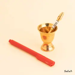 هاون برنجی طلایی قلم زنی مدل گلزار