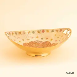 آجیل خوری برنجی میناکاری مدل گل ریز
