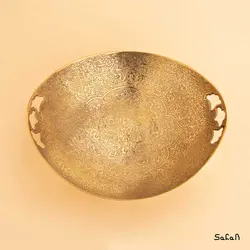 آجیل خوری برنجی میناکاری مدل گل ریز