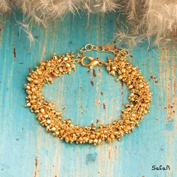 نیم ست برنجی مدل توت ریز