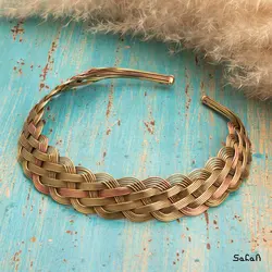 نیم ست برنجی طلایی طرح حصیری