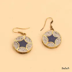 گوشواره هندی قلاب دار دایره رنگی ستاره