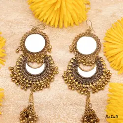 گوشواره هندی لوستری آیینه ایی