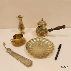 ست قهوه خوری برنجی طلایی کد 031