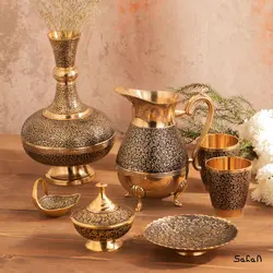 ست پذیرایی برنجی طلایی کد 121