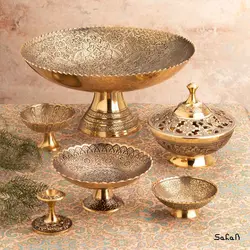 ست پذیرایی برنجی طلایی کد 165