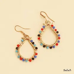 گوشواره مهره ای هندی دایره قلاب دار