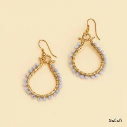 گوشواره مهره ای هندی دایره قلاب دار