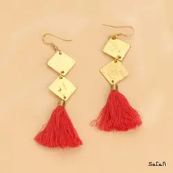 گوشواره هندی منگوله دار نخی لوستری