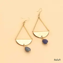 گوشواره سنگی لوستری هندی رنگی