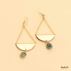 گوشواره سنگی لوستری هندی رنگی