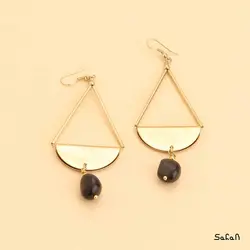 گوشواره سنگی لوستری هندی رنگی